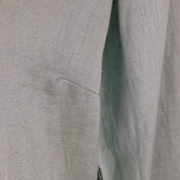 Rafaella Size 8 Light Green Tunic Embroidered Stone Accents 100% Linen Long Slv - Picture 5 of 13